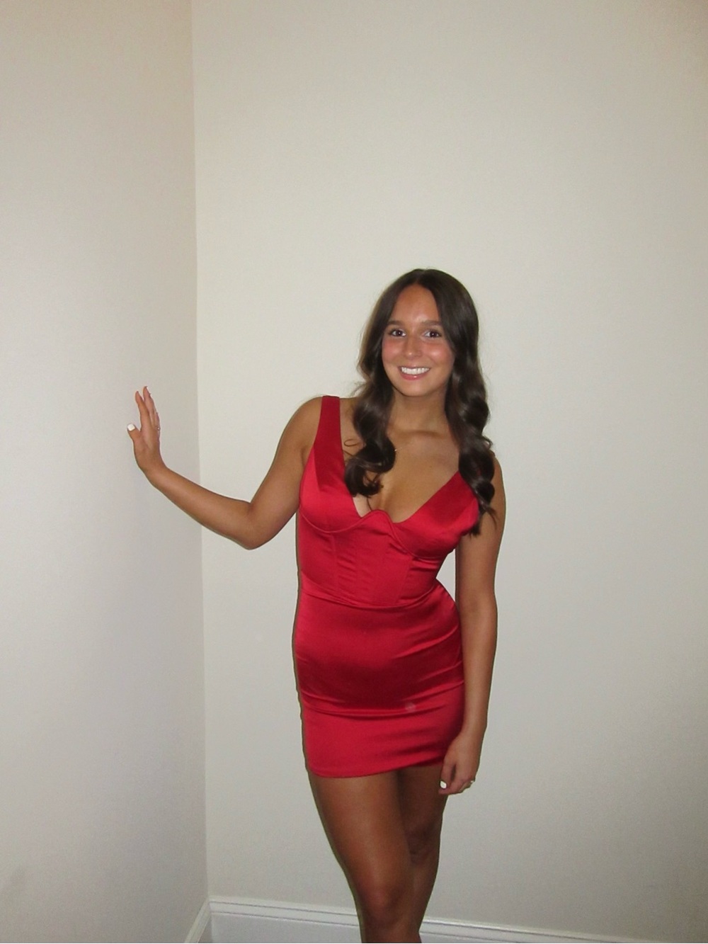 Oh Polly Red Satin Mini Dress